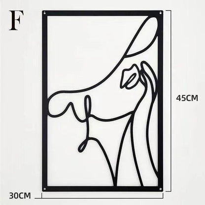 Décoration Murale Femme en Fer – Silhouette Abstraite Moderne