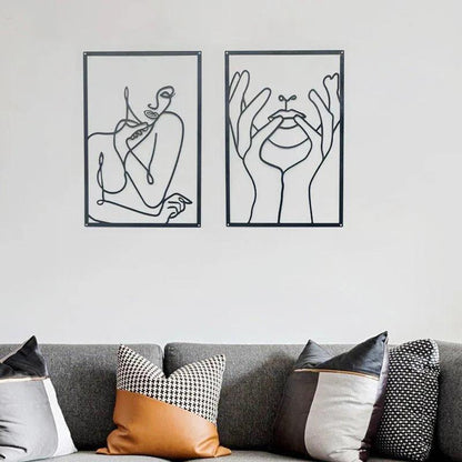 Décoration Murale Femme en Fer – Silhouette Abstraite Moderne