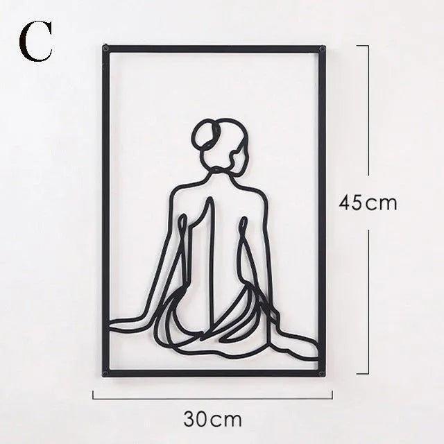 Décoration Murale Femme en Fer – Silhouette Abstraite Moderne