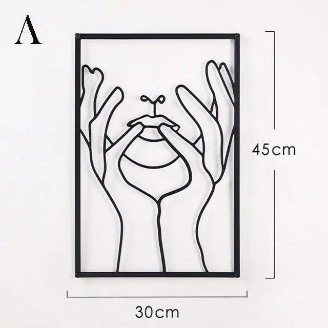 Décoration Murale Femme en Fer – Silhouette Abstraite Moderne