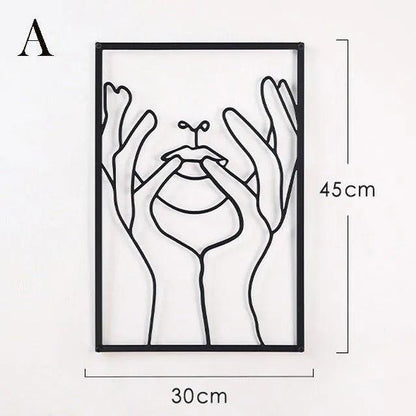 Décoration Murale Femme en Fer – Silhouette Abstraite Moderne