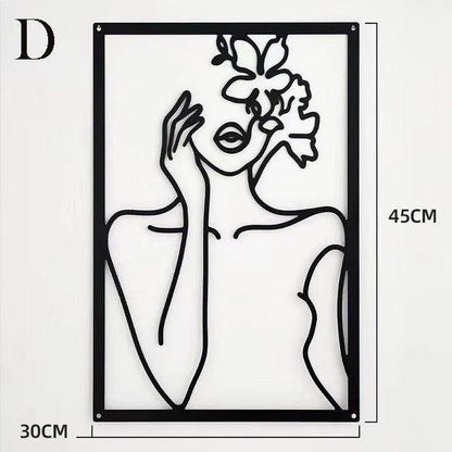 Décoration Murale Femme en Fer – Silhouette Abstraite Moderne