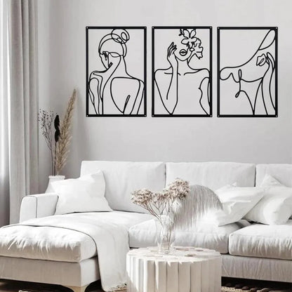 Décoration Murale Femme en Fer – Silhouette Abstraite Moderne