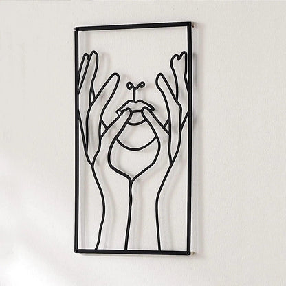 Décoration Murale Femme en Fer – Silhouette Abstraite Moderne