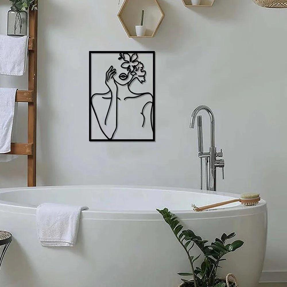 Décoration Murale Femme en Fer – Silhouette Abstraite Moderne