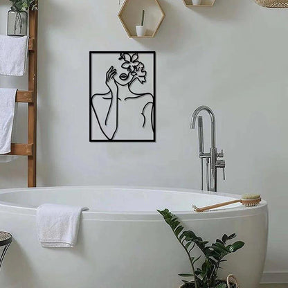 Décoration Murale Femme en Fer – Silhouette Abstraite Moderne