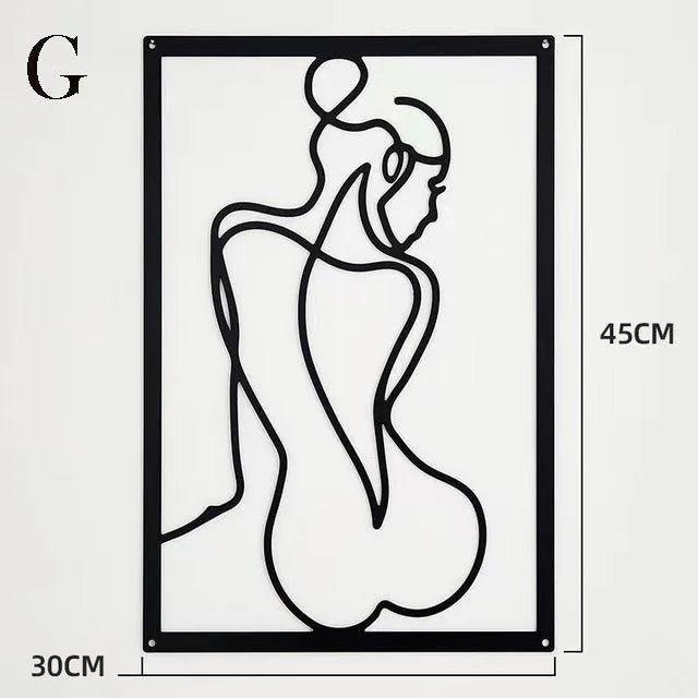 Décoration Murale Femme en Fer – Silhouette Abstraite Moderne