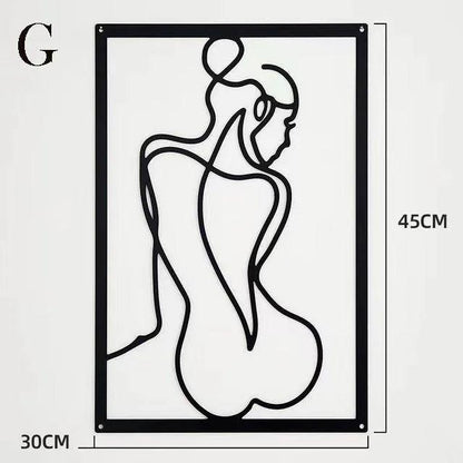 Décoration Murale Femme en Fer – Silhouette Abstraite Moderne