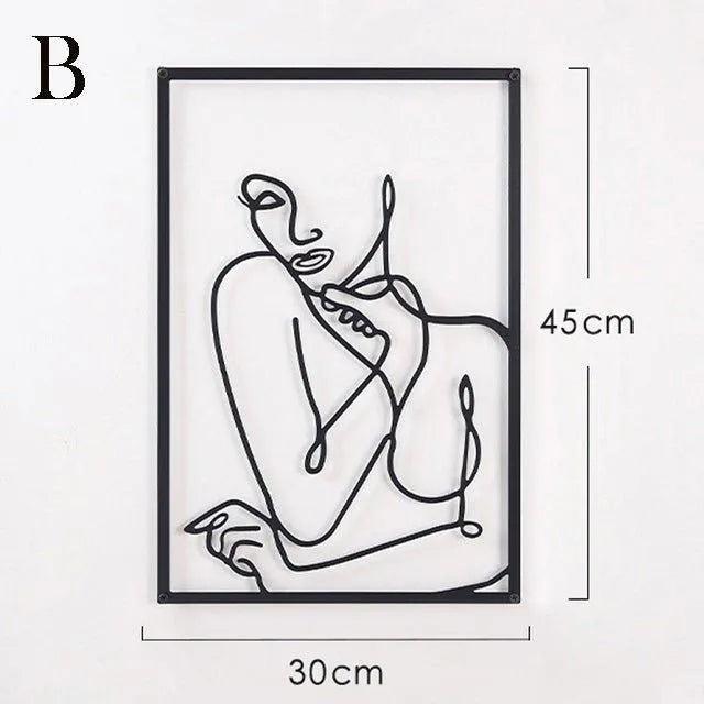 Décoration Murale Femme en Fer – Silhouette Abstraite Moderne