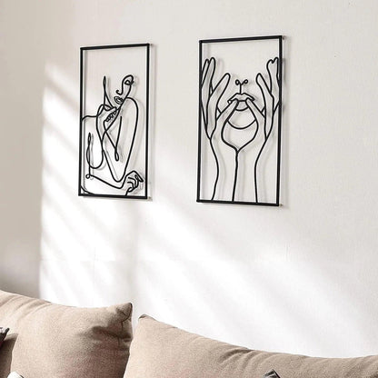 Décoration Murale Femme en Fer – Silhouette Abstraite Moderne