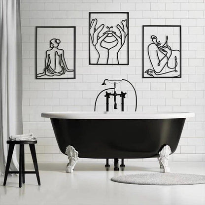 Décoration Murale Femme en Fer – Silhouette Abstraite Moderne