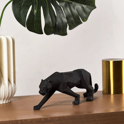 Statue Panthère Géométrique en Résine – Sculpture Design pour Salon, Bureau ou Entrée