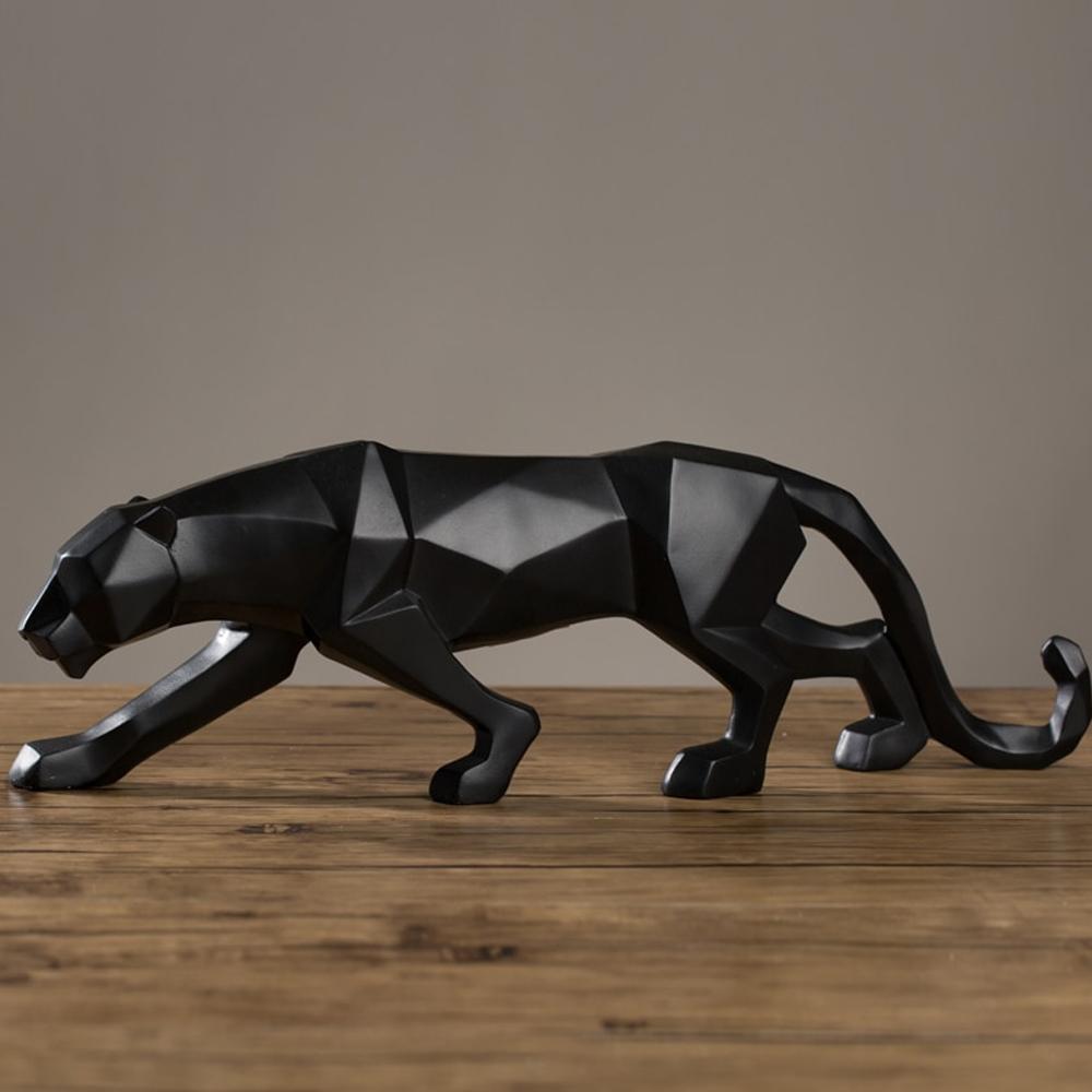Statue Panthère Géométrique en Résine – Sculpture Design pour Salon, Bureau ou Entrée
