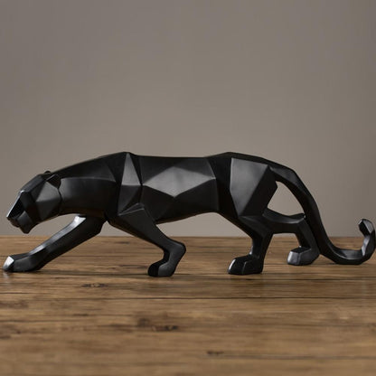 Statue Panthère Géométrique en Résine – Sculpture Design pour Salon, Bureau ou Entrée