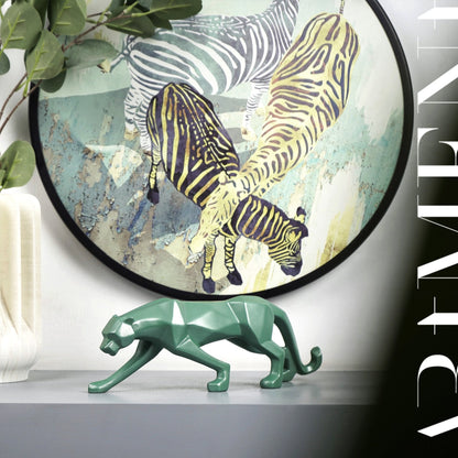 Statue Panthère Géométrique en Résine – Sculpture Design pour Salon, Bureau ou Entrée
