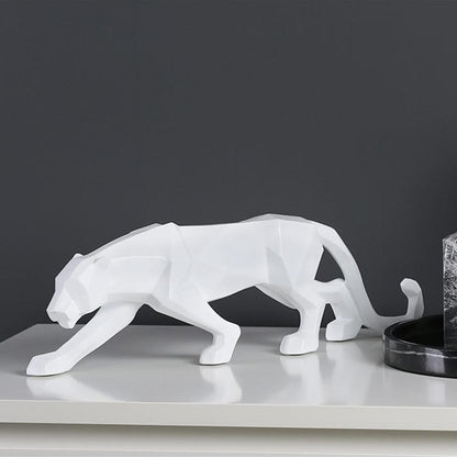 Statue Panthère Géométrique en Résine – Sculpture Design pour Salon, Bureau ou Entrée