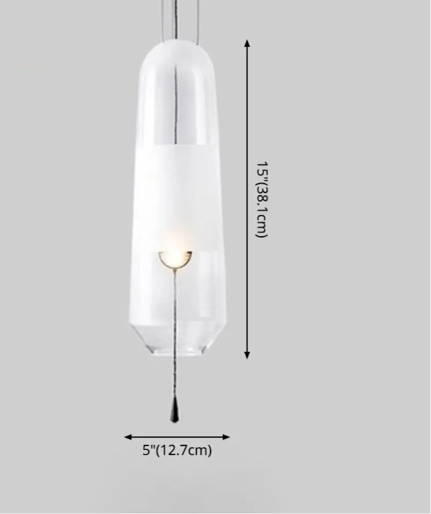 Suspension Moderne Cylindrique Verre Fumé ou Ambre