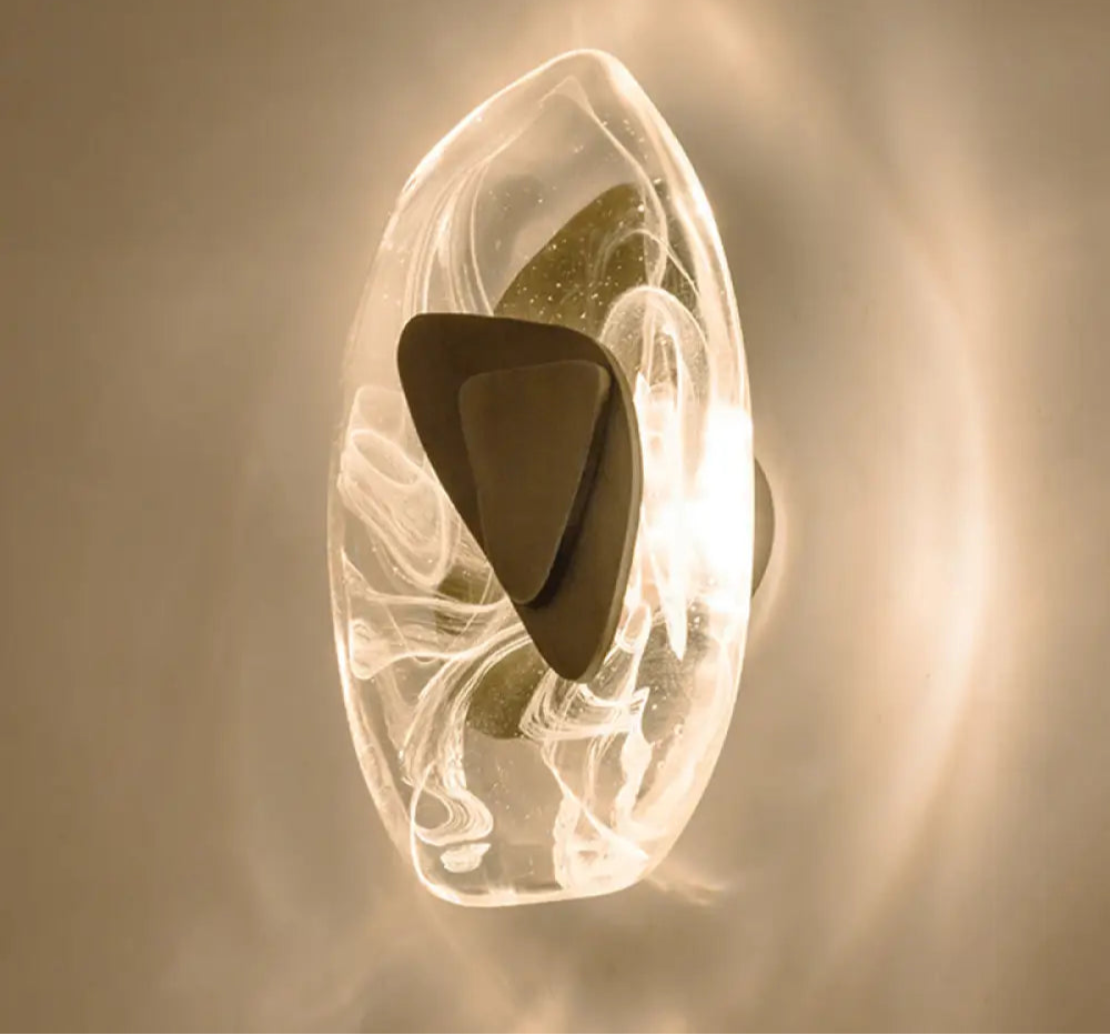 Applique Murale Nordique Moderne, Verre et Métal Noir