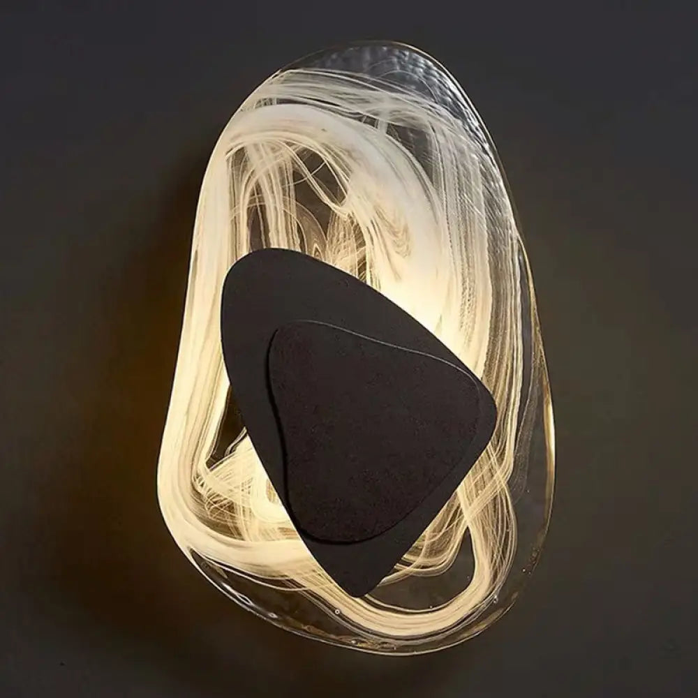 Applique Murale Nordique Moderne, Verre et Métal Noir