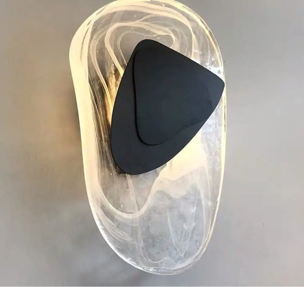 Applique Murale Nordique Moderne, Verre et Métal Noir