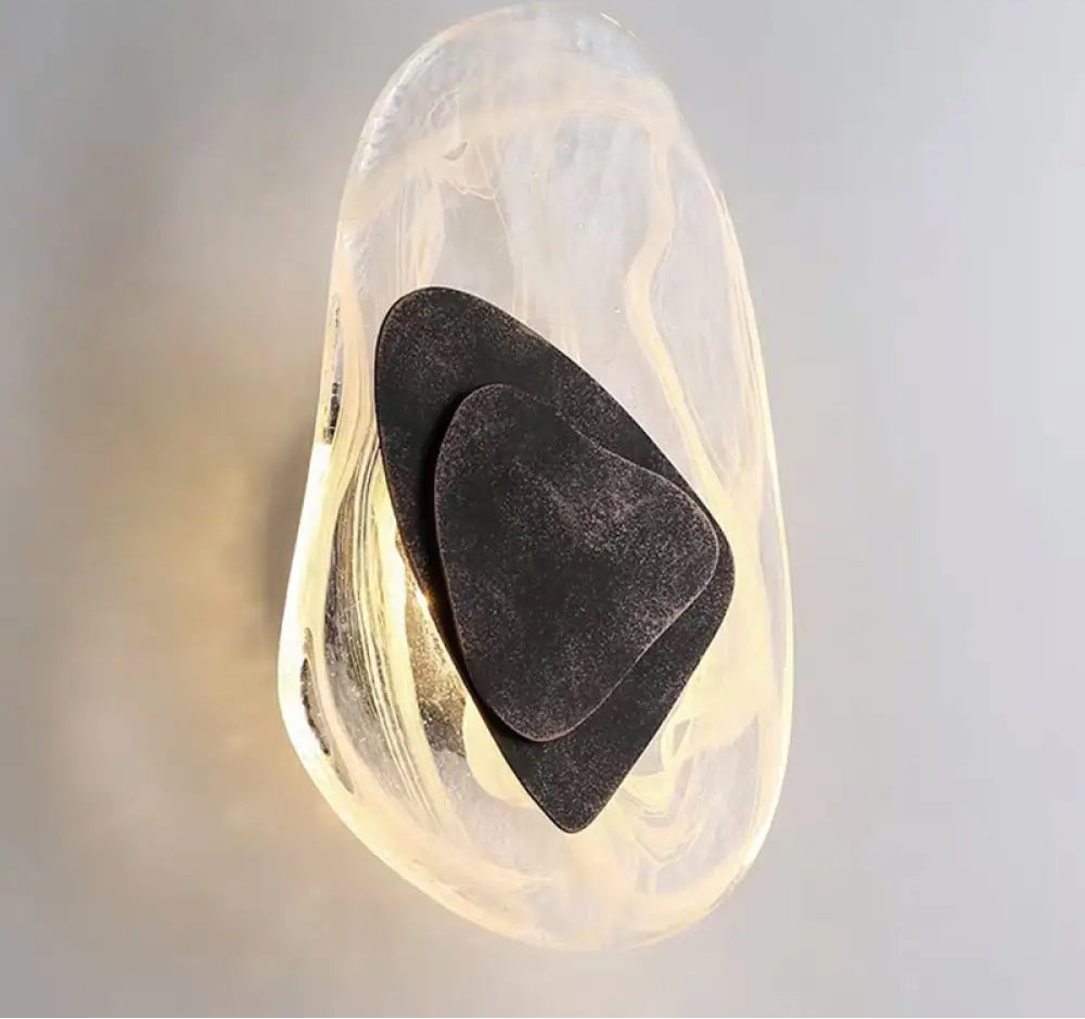 Applique Murale Nordique Moderne, Verre et Métal Noir