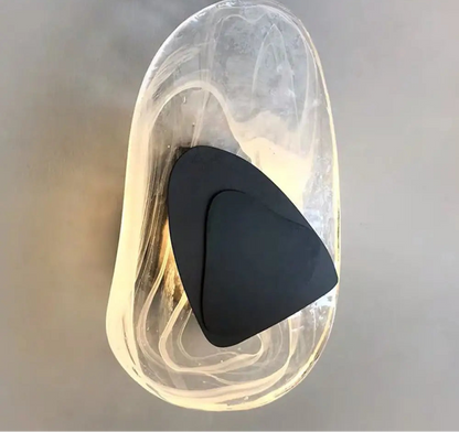 Applique Murale Nordique Moderne, Verre et Métal Noir