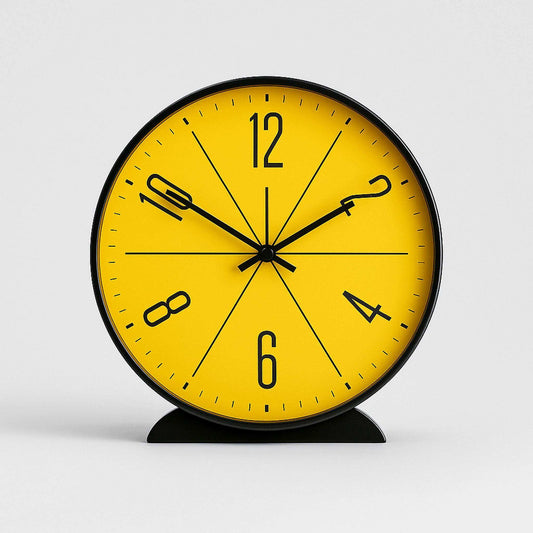 Horloge Murale Design Moderne Jaune – Mouvement Quartz Silencieux Style Nordique