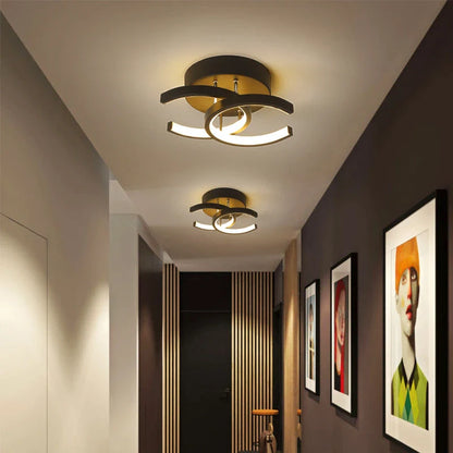 Plafonnier LED Moderne Noir & Blanc Style Torsadé
