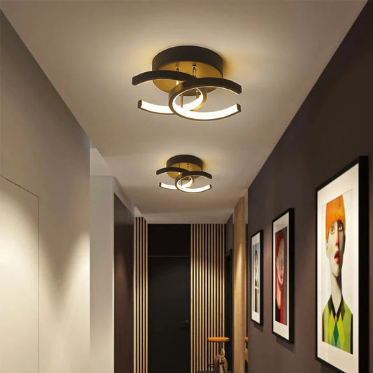 Plafonnier LED Moderne Noir & Blanc Style Torsadé