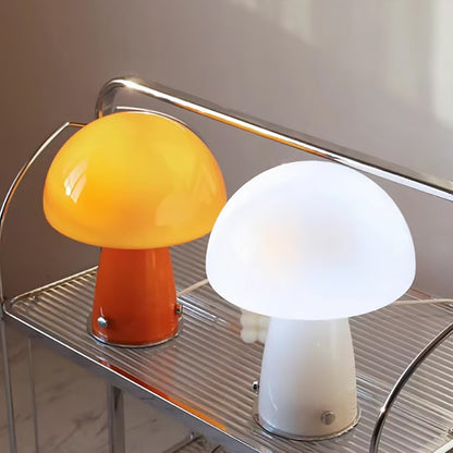 Lampe de Table Champignon Rétro en Verre – Éclairage Nostalgique et Tendance