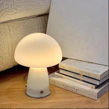 Lampe de Table Champignon Rétro en Verre – Éclairage Nostalgique et Tendance