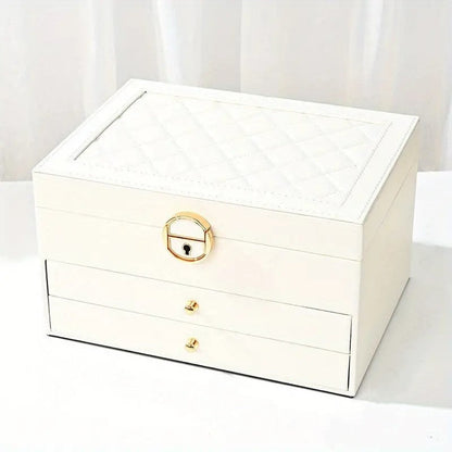 Boîte à Bijoux Cuir Multicouche, Rangement Élégant