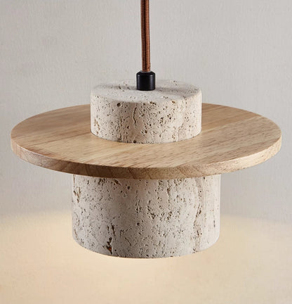 Suspension Travertine | Éclairage Élégant en Pierre Naturelle