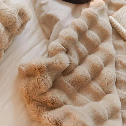 Plaid Doux Luxe Imitation Fourrure Chaud Hiver