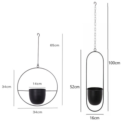 Pot de Plante Suspendu, Design Halo, Métal Antirouille