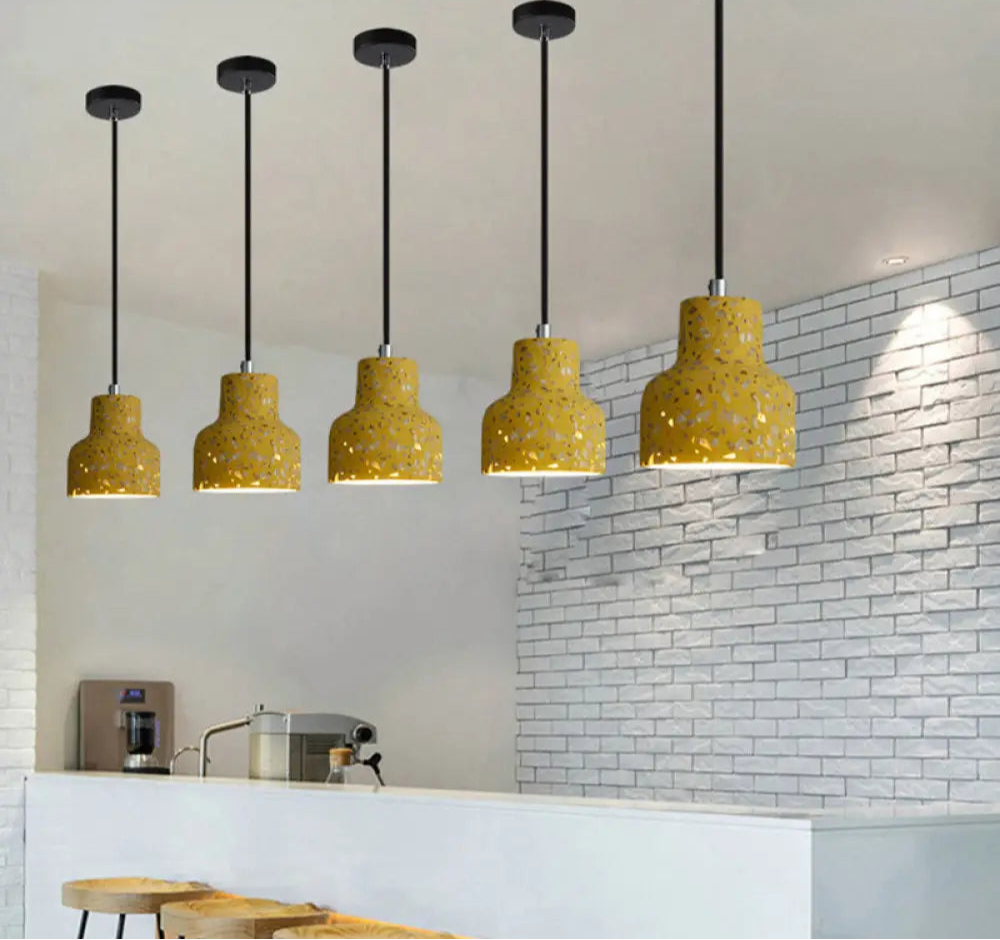 Suspension Nordique Terrazzo, Ciment, Couleurs Variées