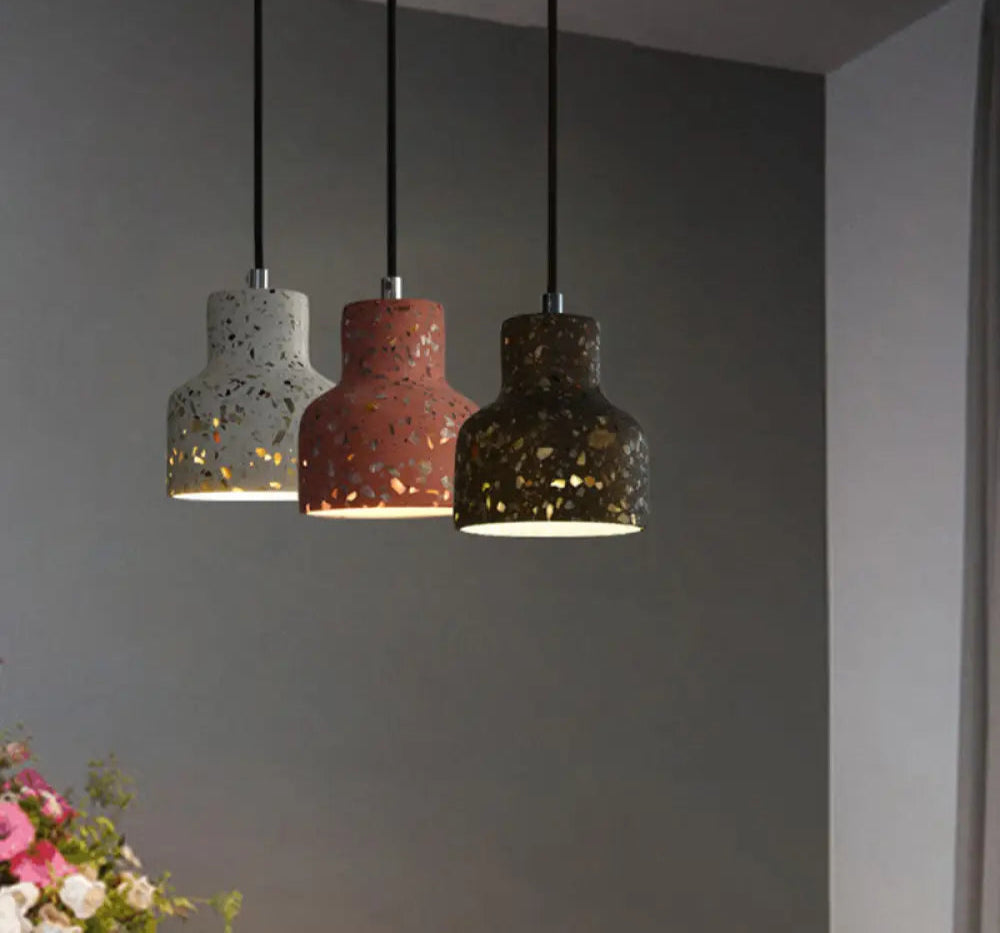 Suspension Nordique Terrazzo, Ciment, Couleurs Variées