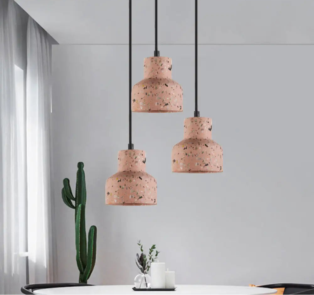 Suspension Nordique Terrazzo, Ciment, Couleurs Variées
