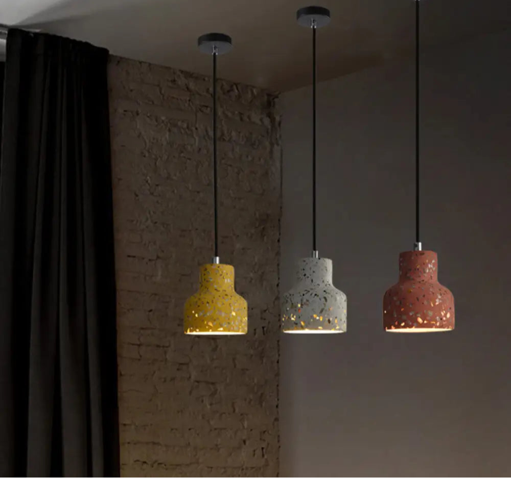 Suspension Nordique Terrazzo, Ciment, Couleurs Variées
