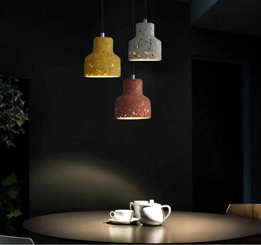 Suspension Nordique Terrazzo, Ciment, Couleurs Variées