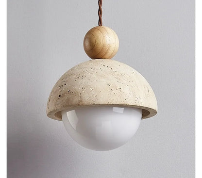 Petite Suspension en Pierre | Lustre Design Moderne en Forme de Bouton de Fleur pour Chambre, Style Crème