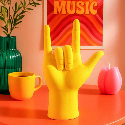 Sculpture Main "Je t’aime" – Déco Résine Moderne Colorée pour Salon ou Bureau