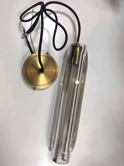 Suspension Moderne Verre K9 Laiton Fumé ou Clair