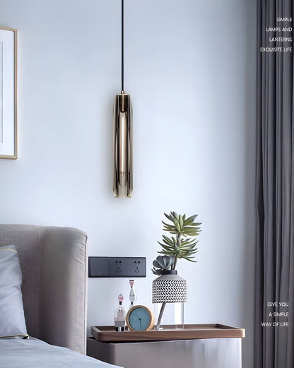 Suspension Moderne Verre K9 Laiton Fumé ou Clair