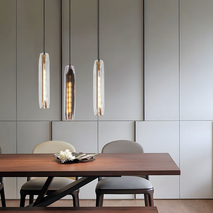 Suspension Moderne Verre K9 Laiton Fumé ou Clair