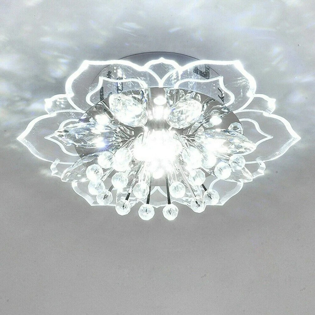 Plafonnier LED Fleur Cristal Élégant Ø30 cm