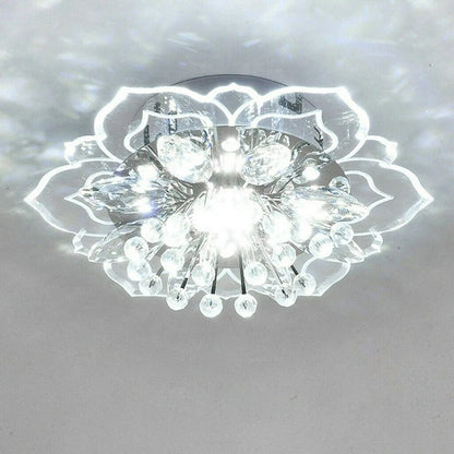 Plafonnier LED Fleur Cristal Élégant Ø30 cm