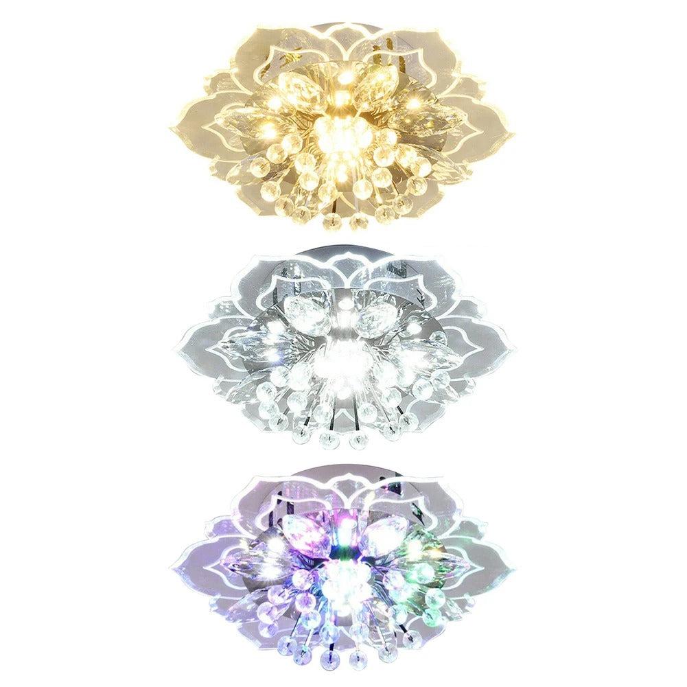 Plafonnier LED Fleur Cristal Élégant Ø30 cm