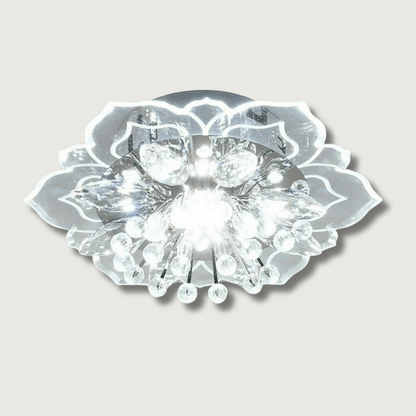 Plafonnier LED Fleur Cristal Élégant Ø30 cm