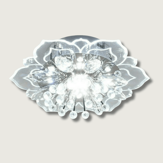 Plafonnier LED Fleur Cristal Élégant Ø30 cm
